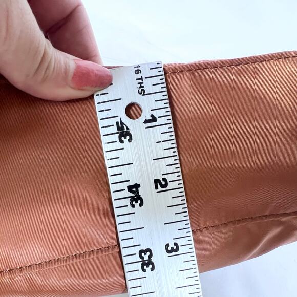 Lug Shoulder Crossboy Bag Purse Travel Brown Polyester Quilted Used - Picture 16 of 16